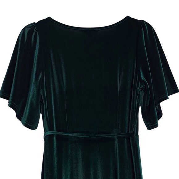 Baltic Born Maxi Wrap Velvet Dress XS Emerald Green Meghan Wedding Holiday Party - Picture 6 of 11